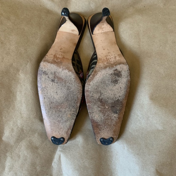 Fendi square toe monogram beaded mules - Picture 7 of 9